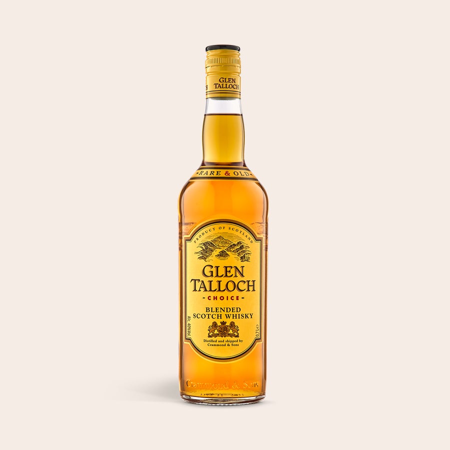 Whisky Glen Talloch personalisieren Flasche Glen Talloch Blended Scotch Whisky mit goldener Etikette zum Verschenken