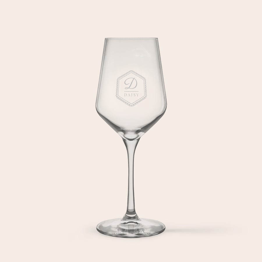 Witte wijnglas graveren Witte wijnglas graveren
