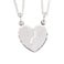 Engraved silver pendant - Broken hearts - Initial