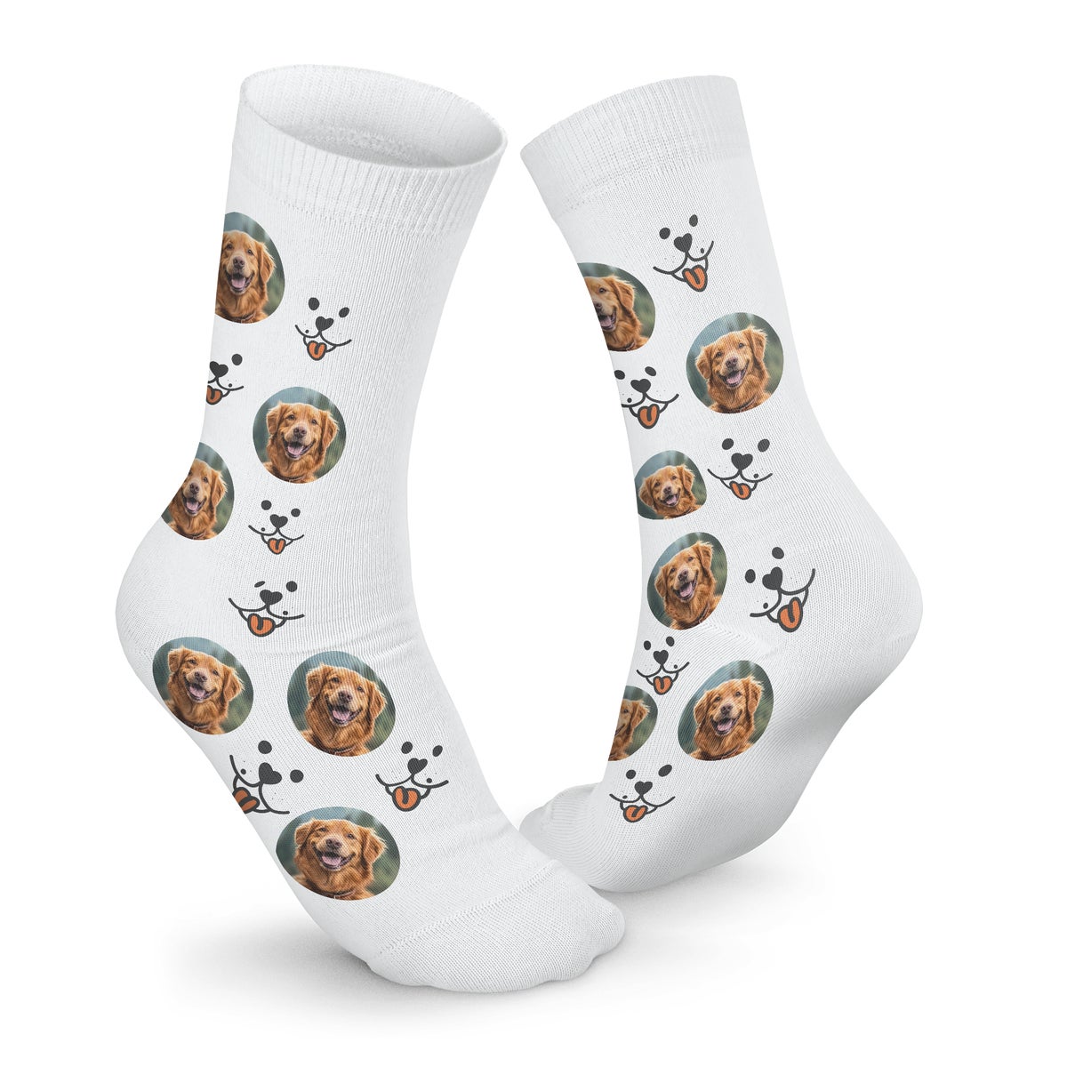 Personalizowane skarpetki ze zdj�ciem zwierzaka - bia�e - 39-42