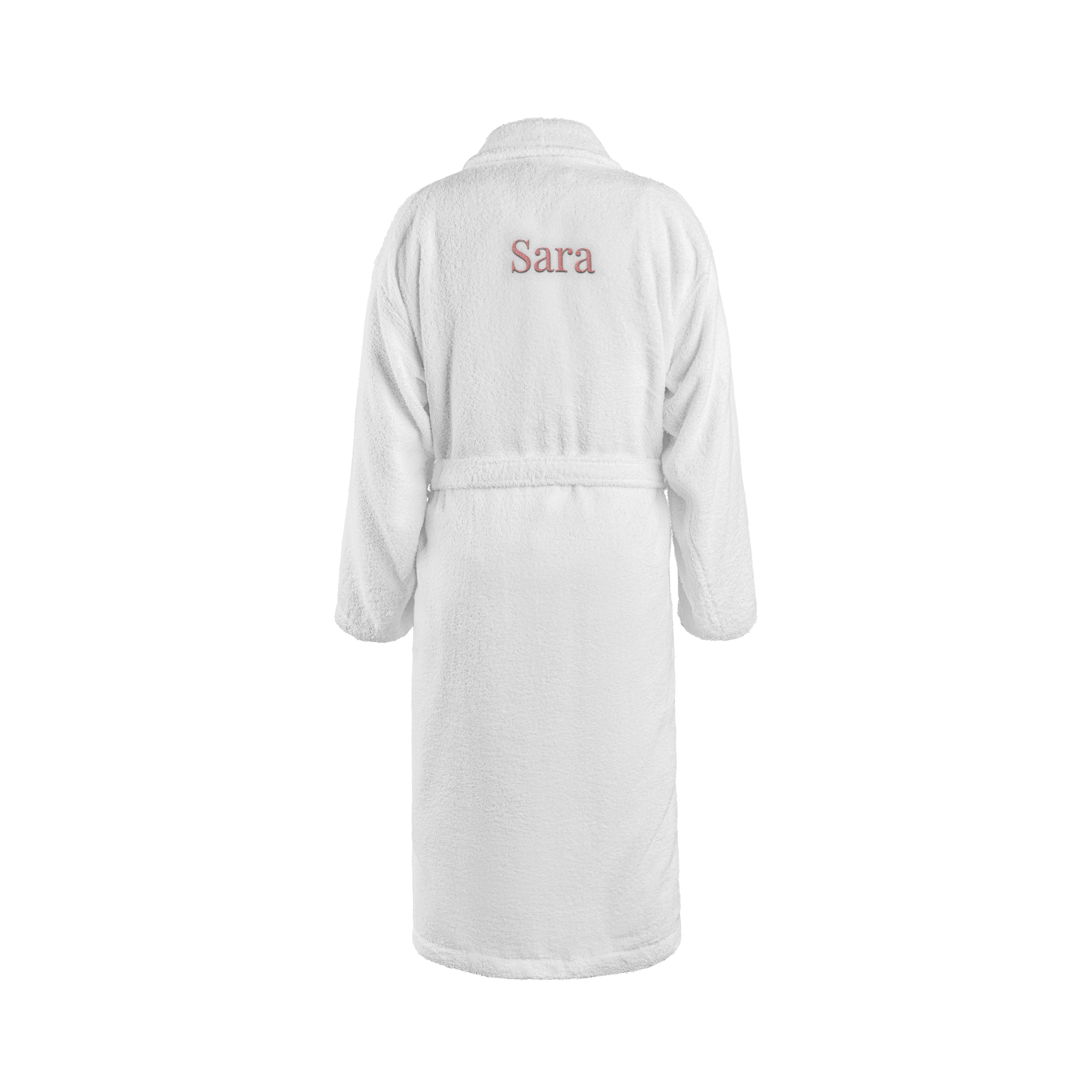Dames badjas borduren - Wit - S/M
