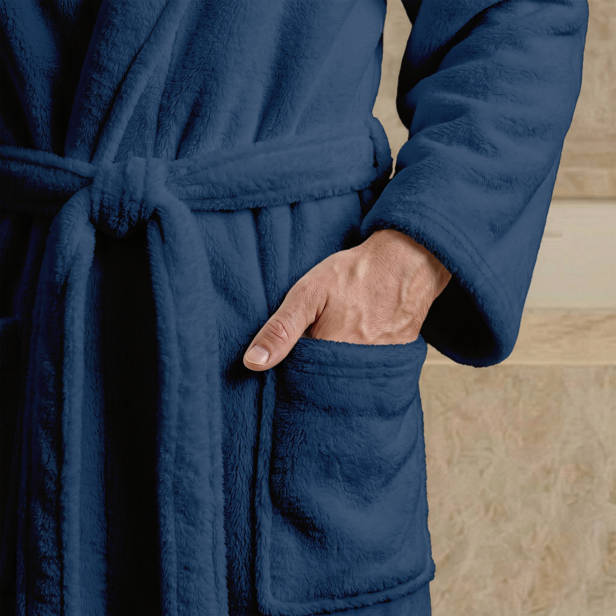Herre fleece morgenkåbe
