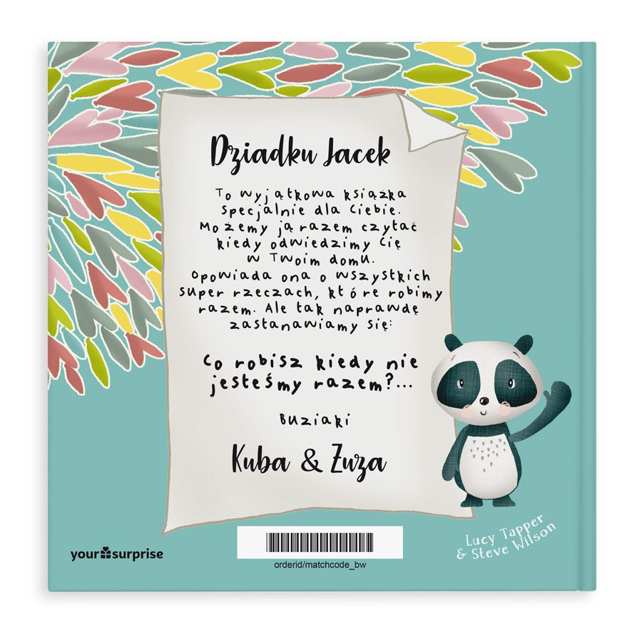 Personalizowana książka dla Babci i Dziadka Personalizowana książeczka dla ukochanego dziadka Jacka z tekstem i imionami Kuba i Zuza