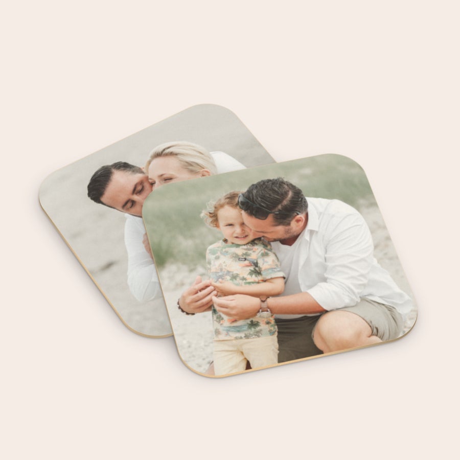 Personalised beer coasters Personalised beer coasters printed with family photos