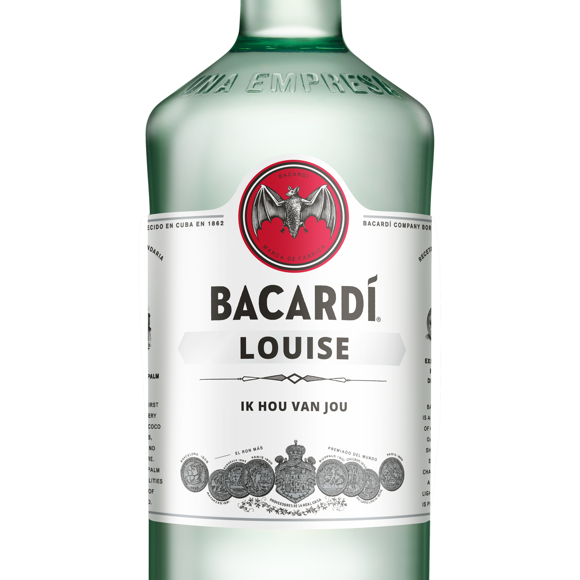 Bacardi rum met naam personaliseren