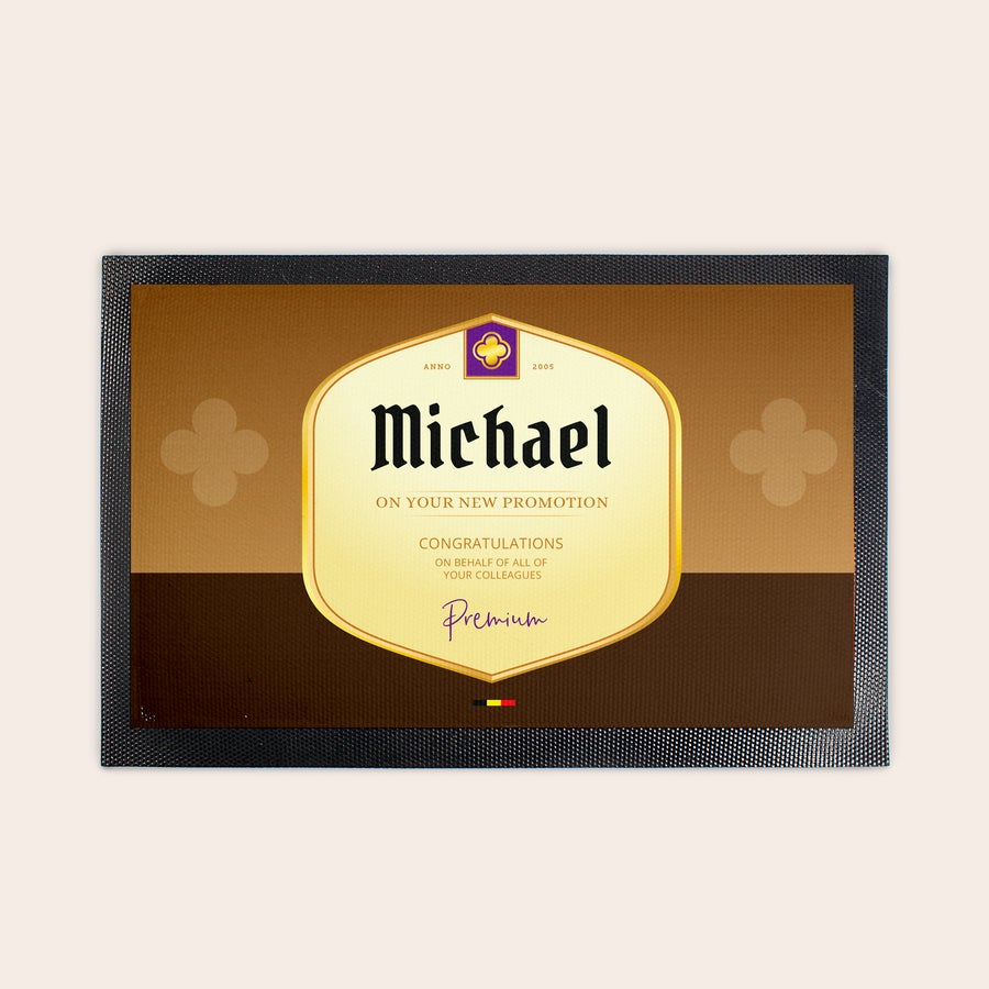 Tappetino da Bar Personalizzato Tappetino antiscivolo in gomma personalizzato con design a tema birra, nome Michael e testo come regalo