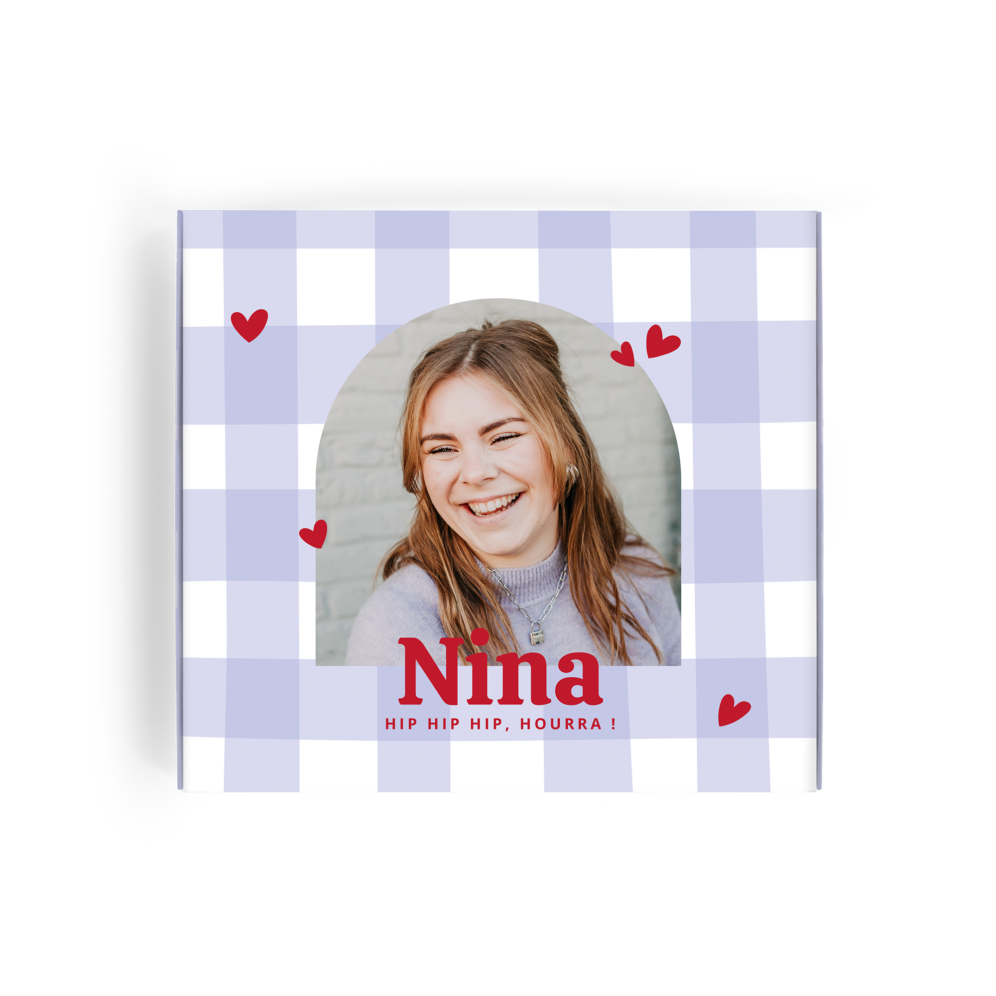 Coffret cadeau Milka personnalisé Joyeux anniversaire avec photo et prénom Nina imprimés