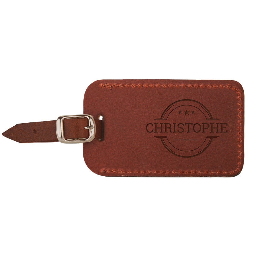 Lot De 2 Étiquettes De Valise En Cuir PU | Carte D'Identité Incluse, Sangle Réglable | Accessoire Voyage Pratique (Rose Et Marron)