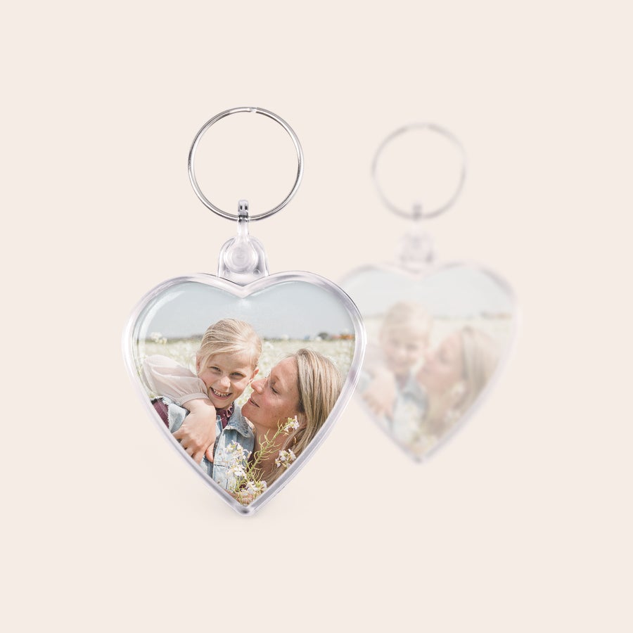 Personalised key ring - Heart - Double-sided Personalised key ring - Heart - Double-sided