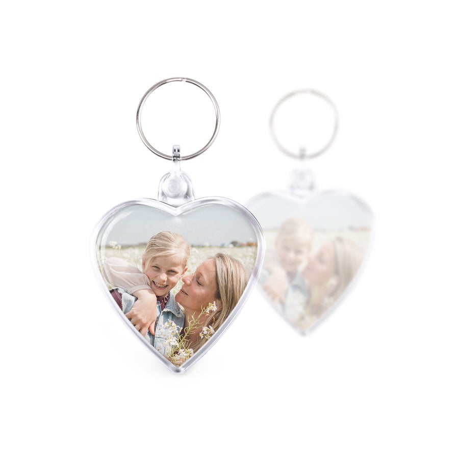 Personalised key ring Heart Double sided