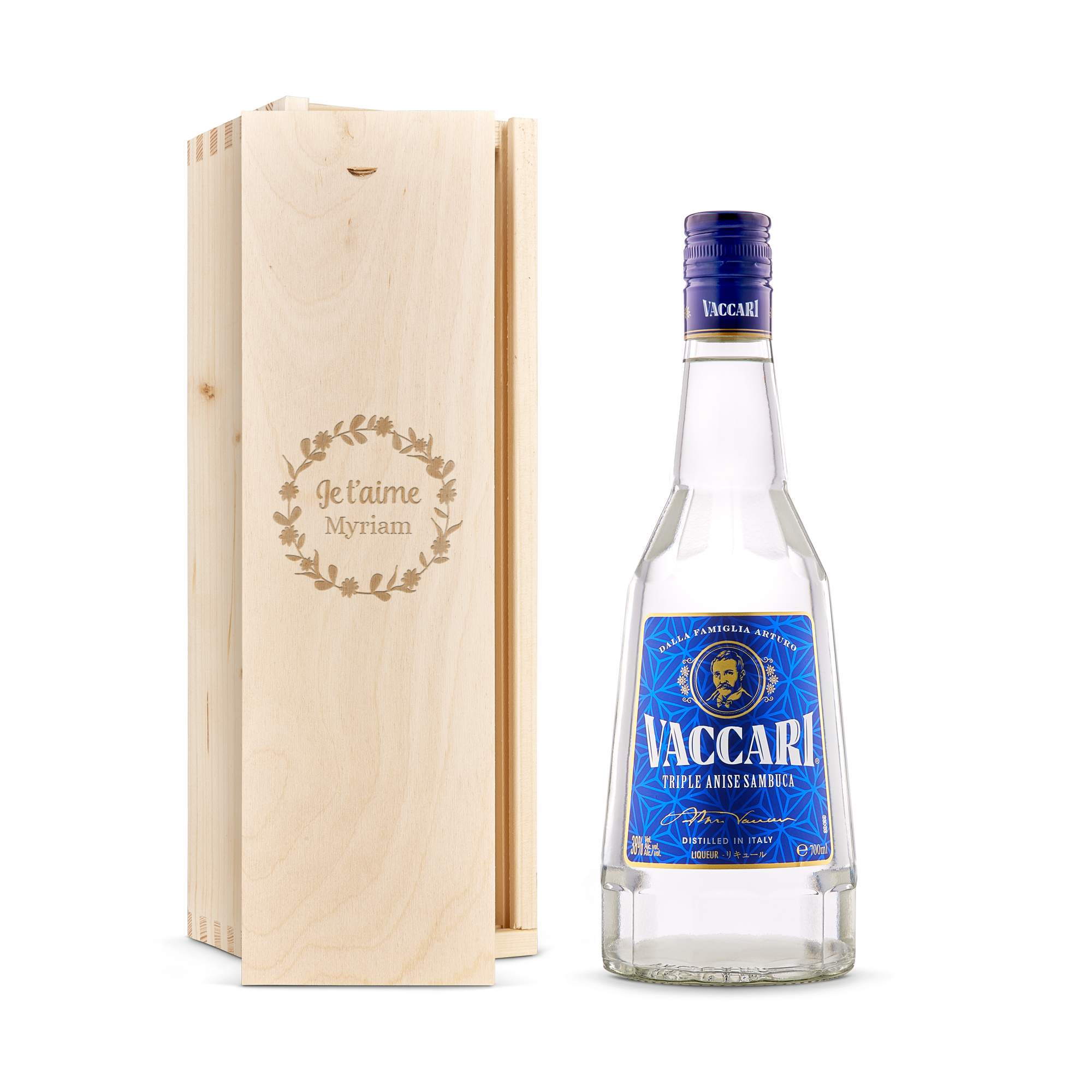 Liqueur Sambuca Vaccari - Coffret gravé