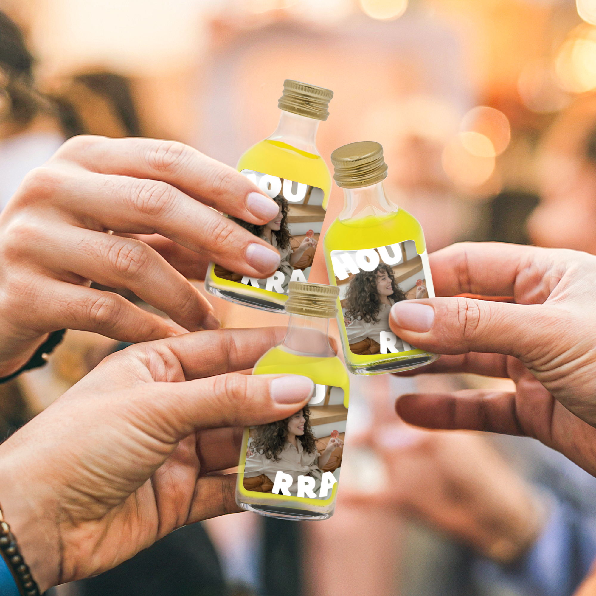Mini bouteilles d'alcool personnalisé