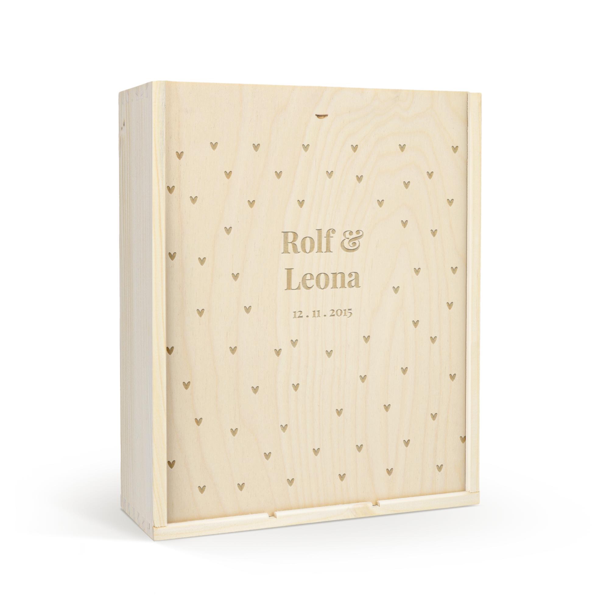 Vinsæt med personlig etikette og trækasse - Belvy rød/hvid/rosé