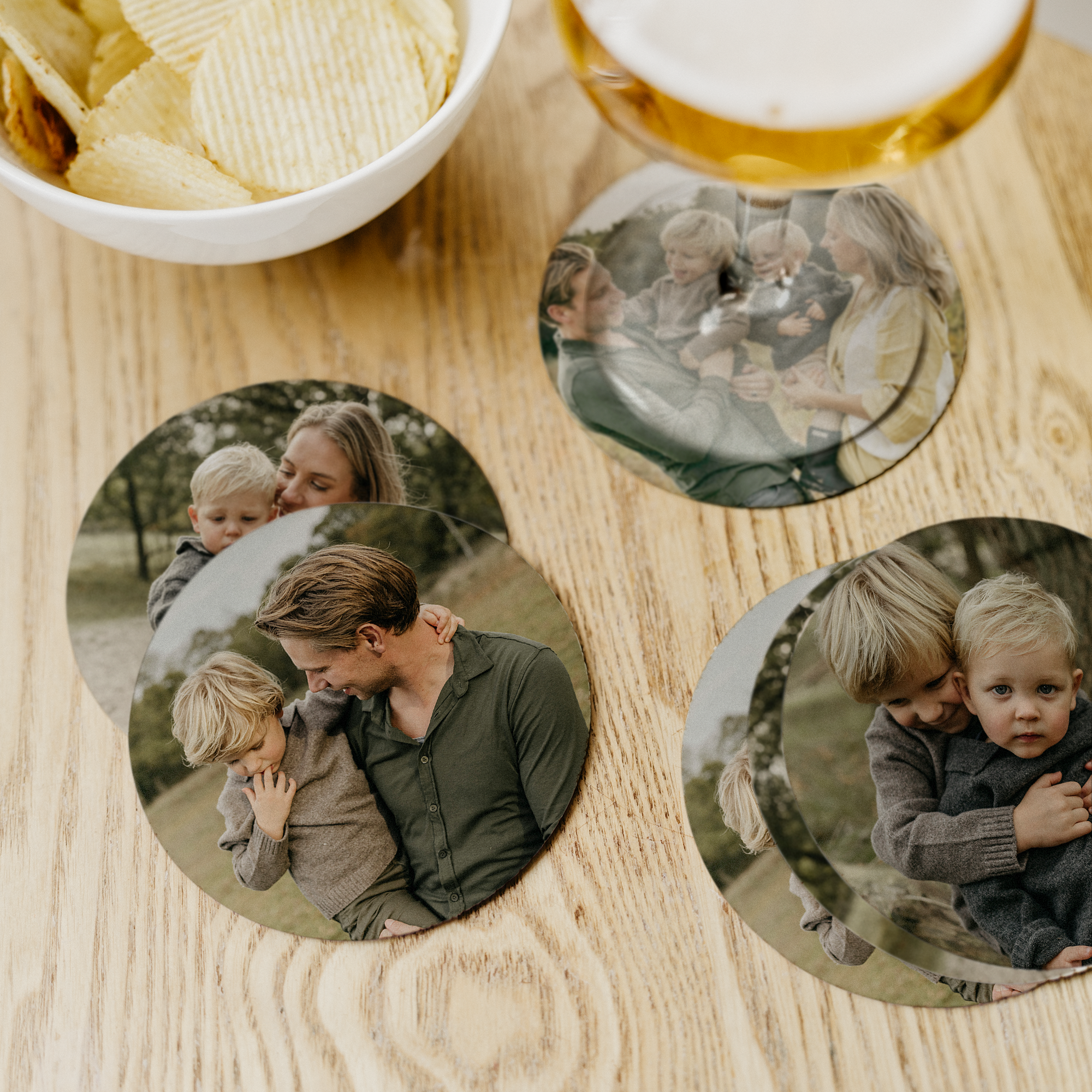 Personalised beer coasters