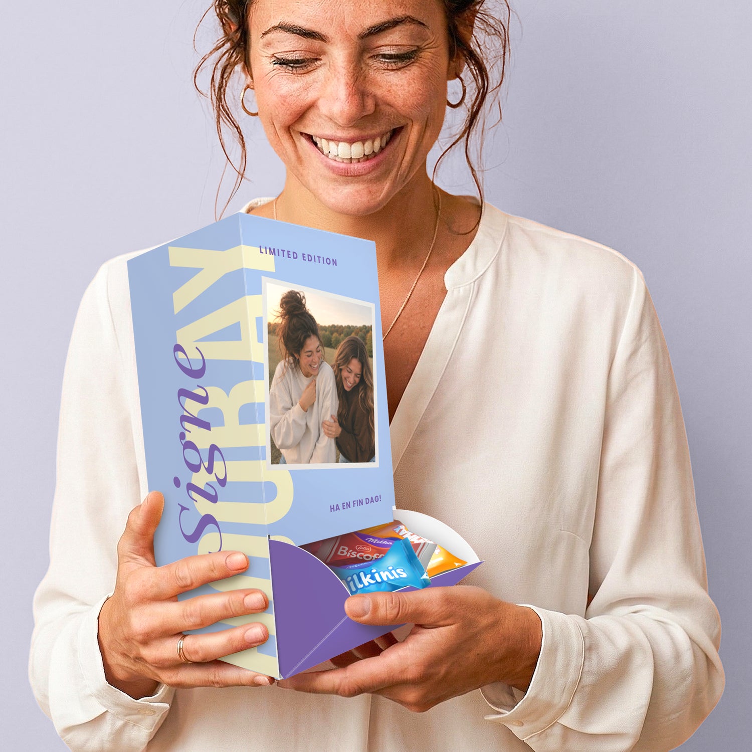 Personaliserad chokladdispenser med Milka Favourites