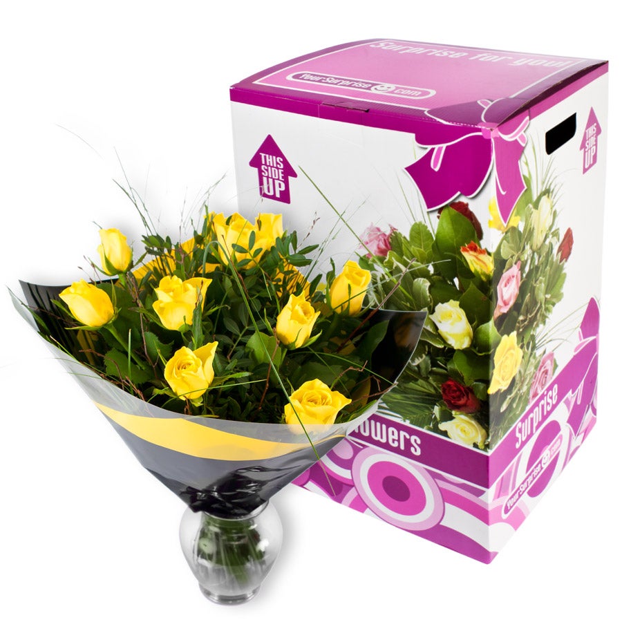 Bloemen - Boeket Rozen Geel