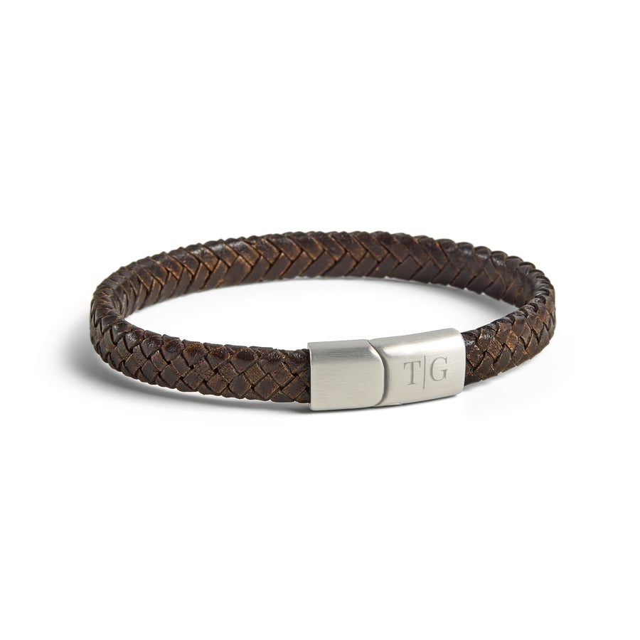 Pulsera de cuero de lujo grabada Pulsera de cuero de lujo grabada
