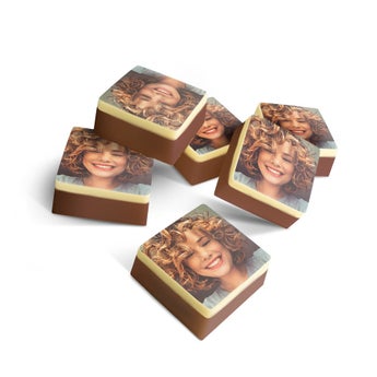 Square chocolates with photo - 12 pcs