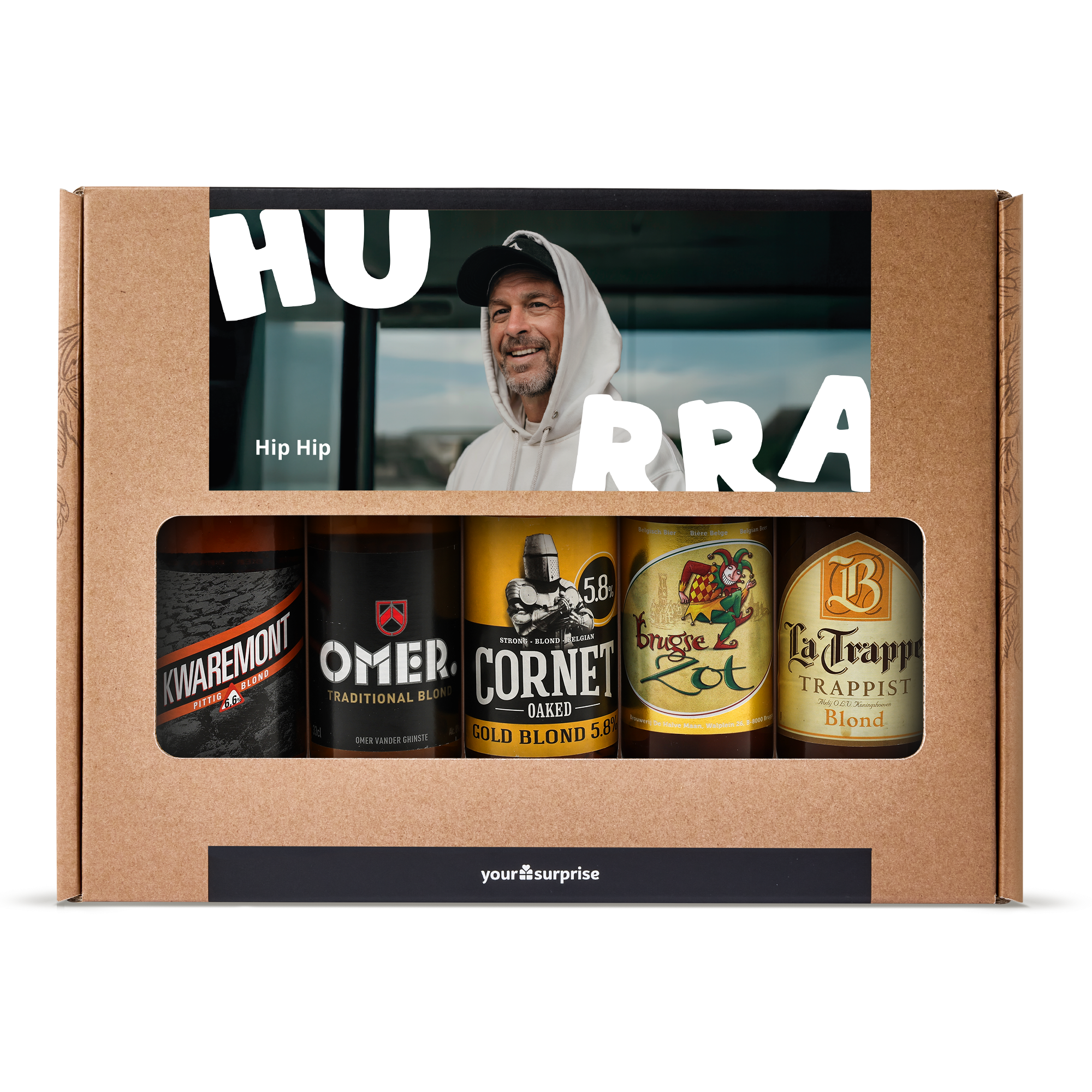 Øl gaveæske med personlig hilsen og billede - Fars Dag