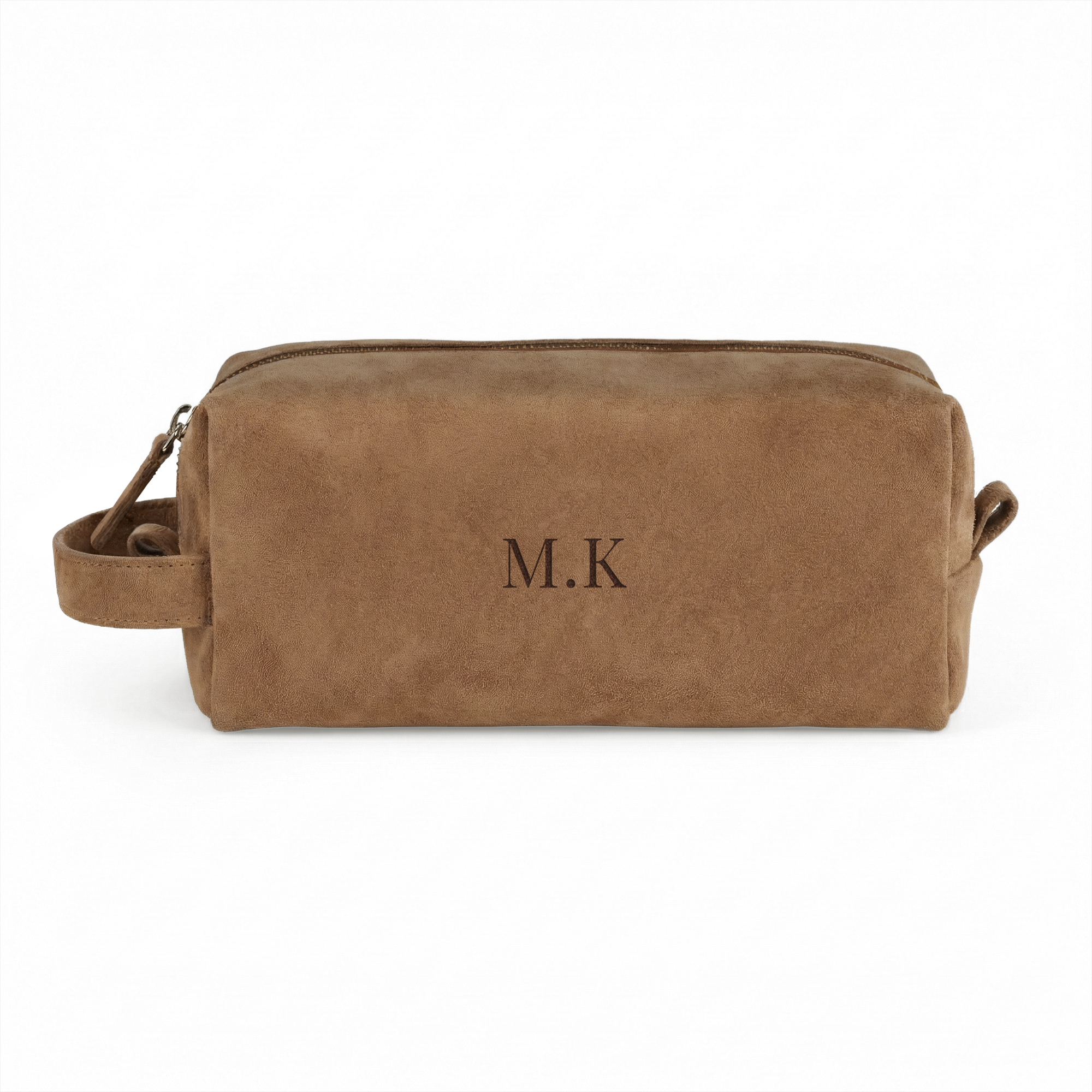 Trousse de toilette en cuir gravé