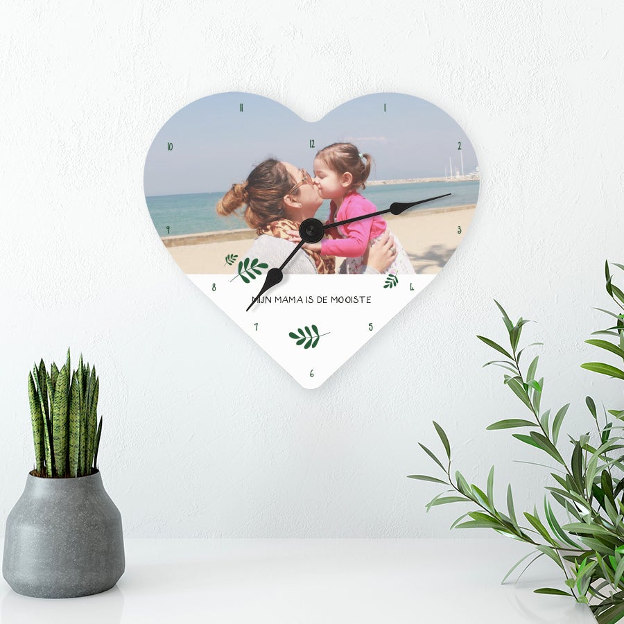 Mama klok - Hart (hardboard) - Groot