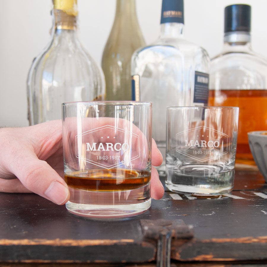 Whiskey glas graveren - 2 stuks Whiskey glas graveren - 2 stuks