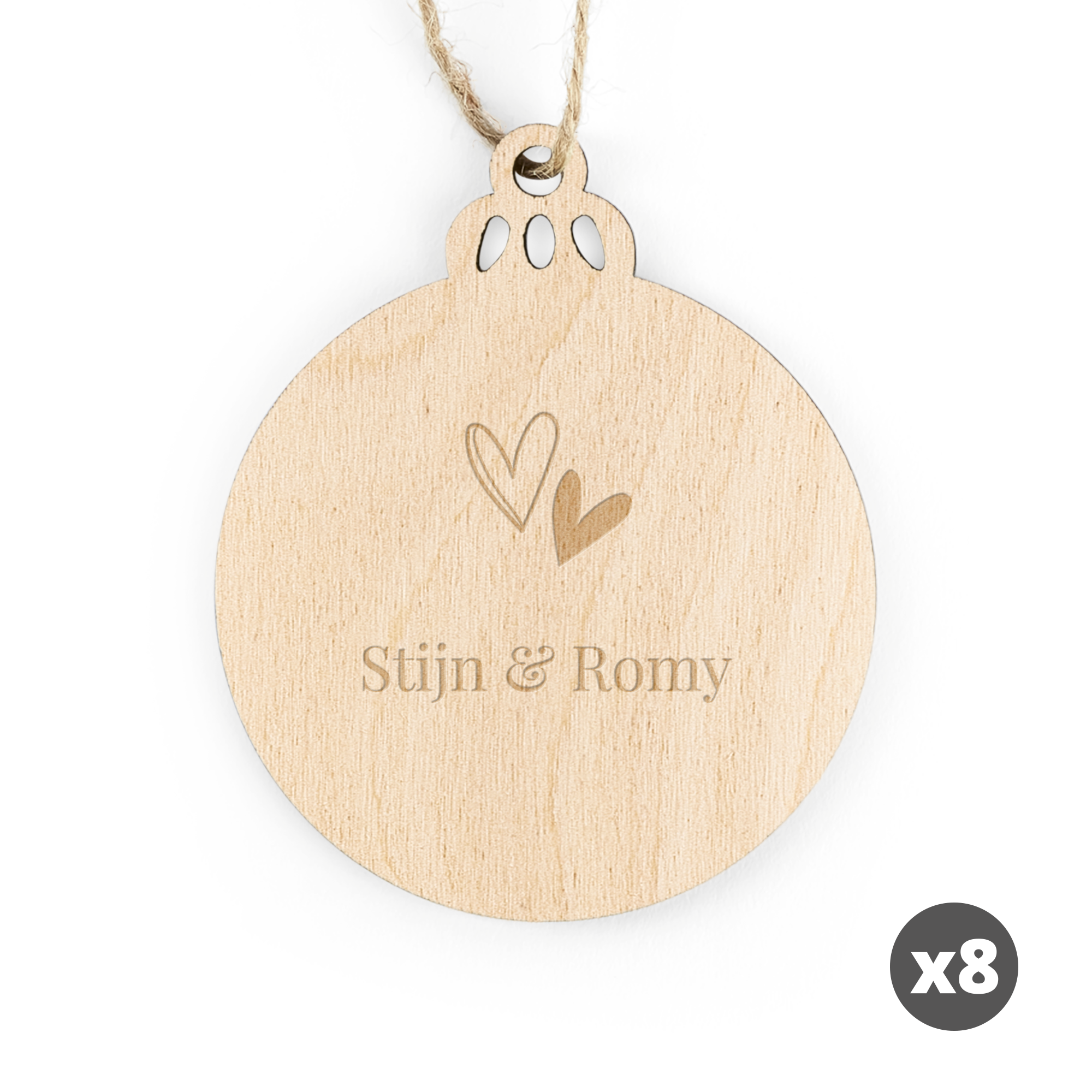 Houten kersthanger met naam
