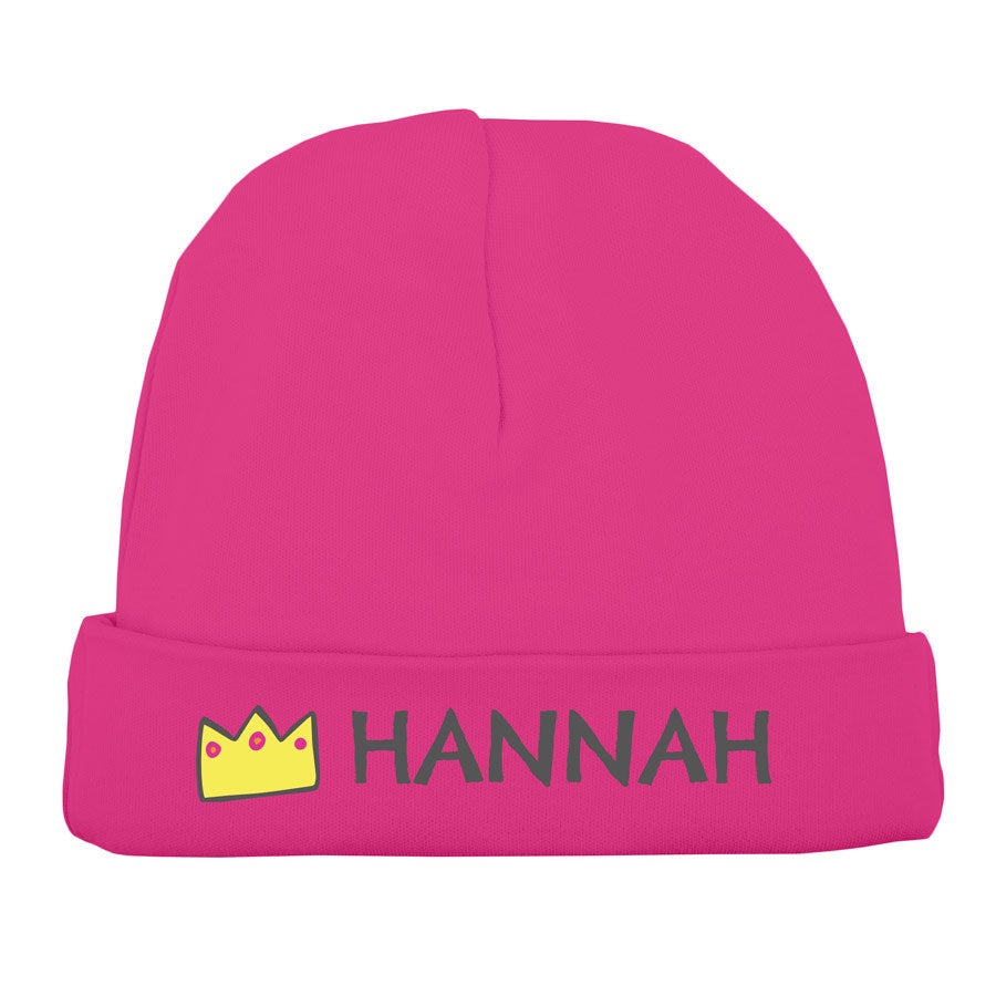 Babymütze mit Namen - Fuchsia