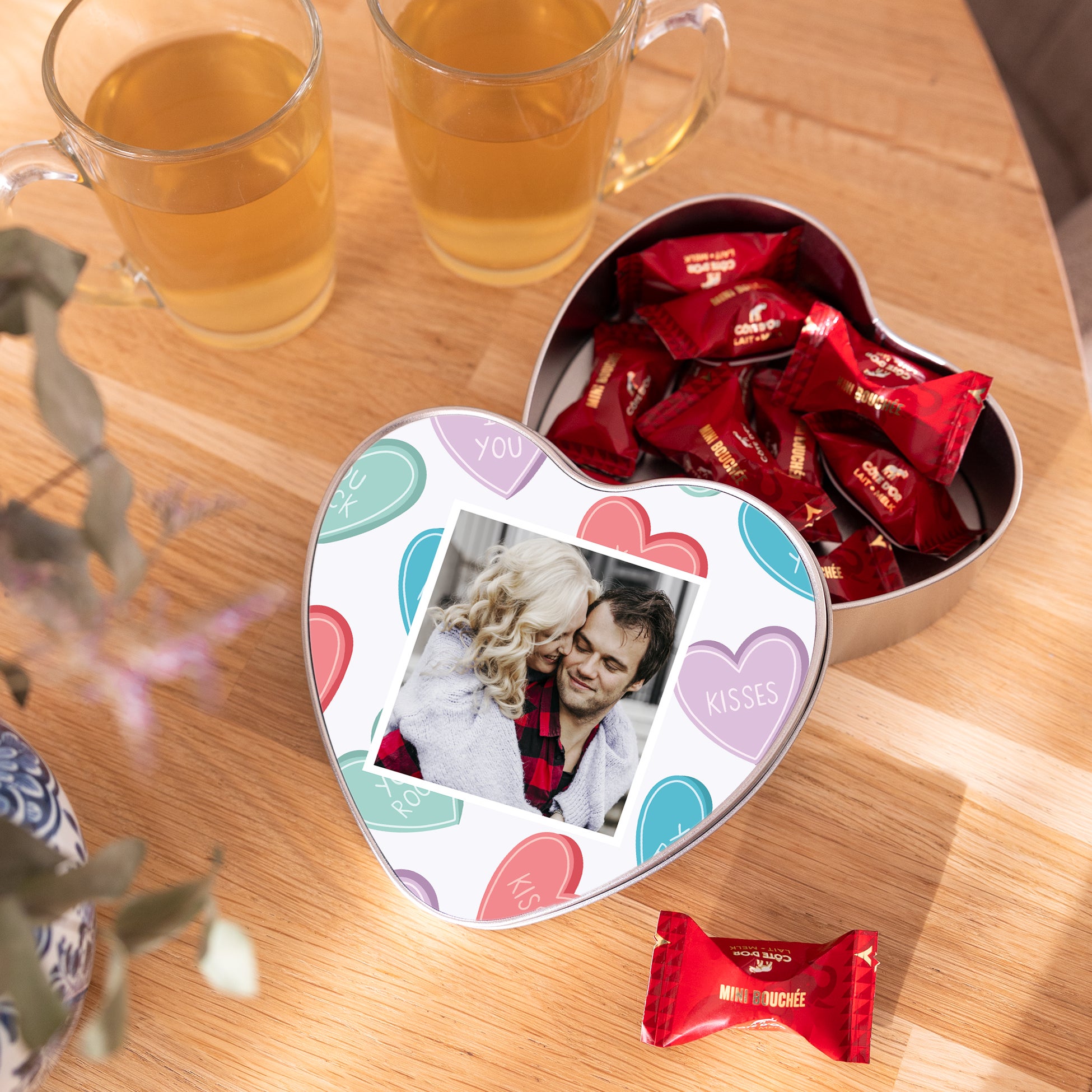 Personalised gift tin - Heart - Mini Bouchee