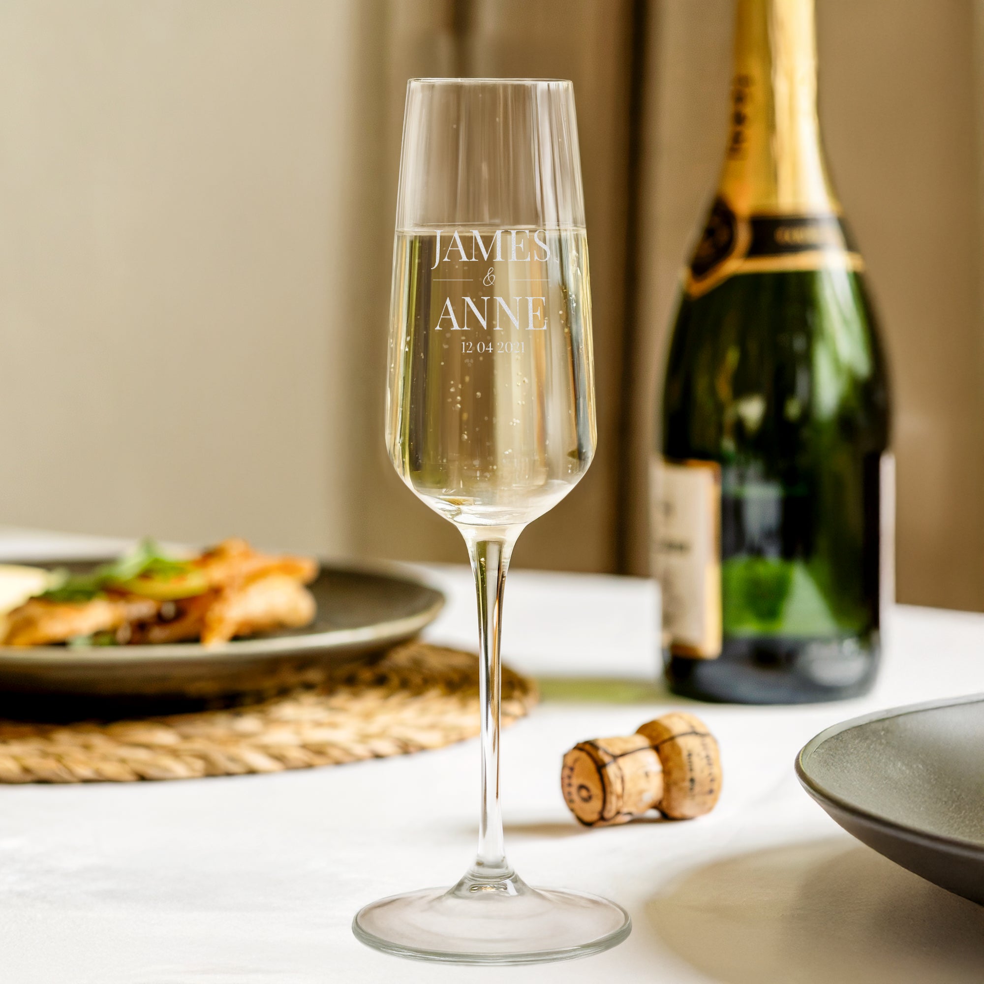 Champagneglas graveren - Kristalglas - 2 stuks Champagneglas graveren - Kristalglas - 2 stuks