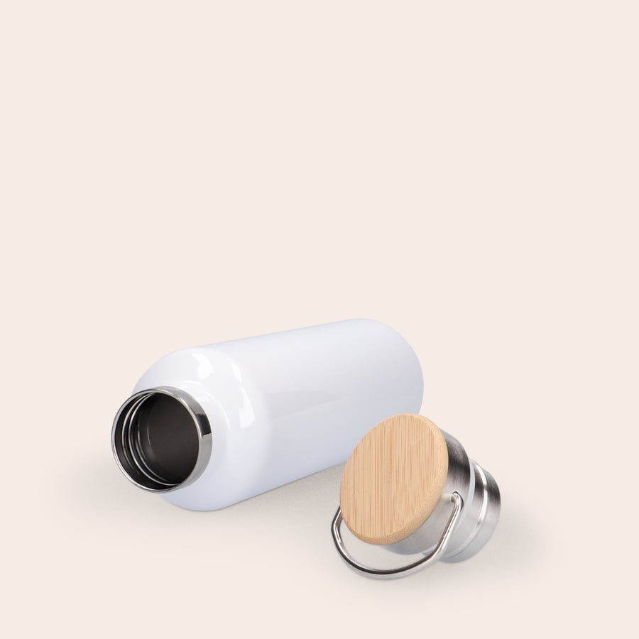 Personalised gym bottle with bamboo lid Personalised gym bottle with bamboo lid