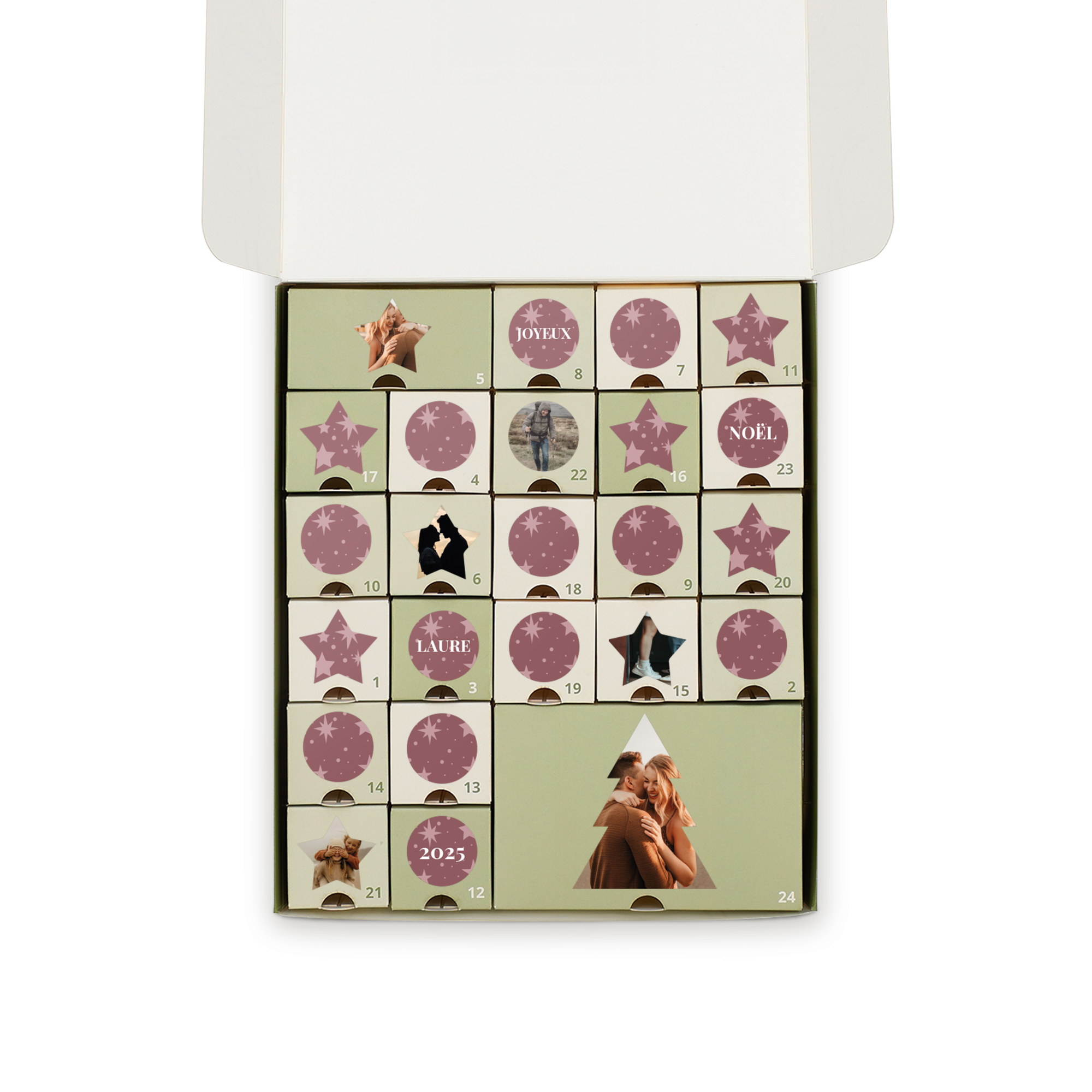 Calendrier de l'Avent personnalisé à faire soi-même - S - 19 x 22 x 4,1 cm