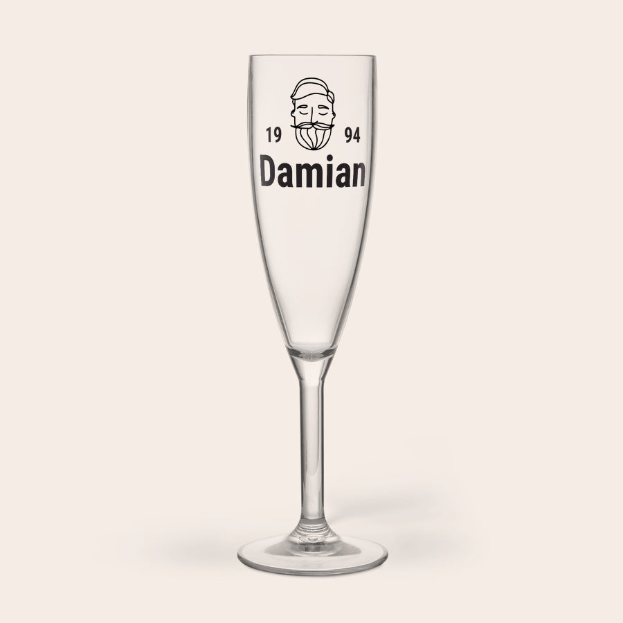 Champagneglas bedrukken - Kunststof - Mydrinkglass Champagneglas bedrukken - Kunststof - Mydrinkglass