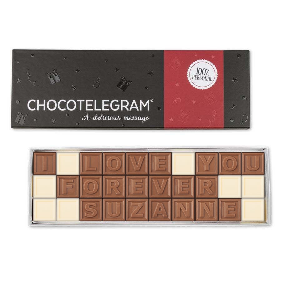 Personligt chokolade telegram - 30 tegn