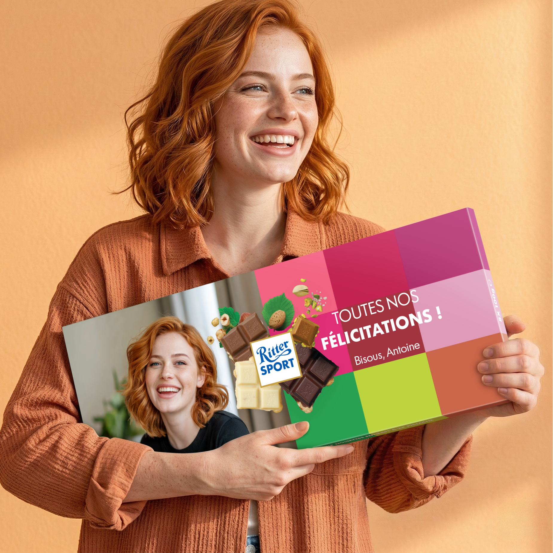 Barre de chocolat géante personnalisée Ritter Sport