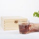 Wooden tea box with engraved tea glass