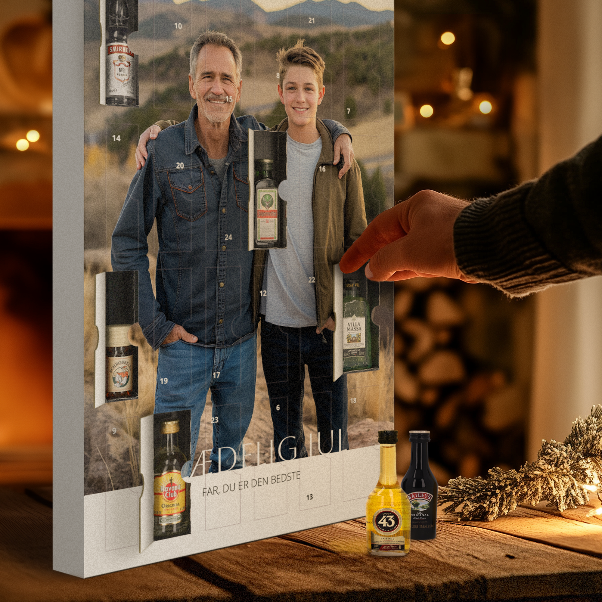 Personlig mini spiritus julekalender