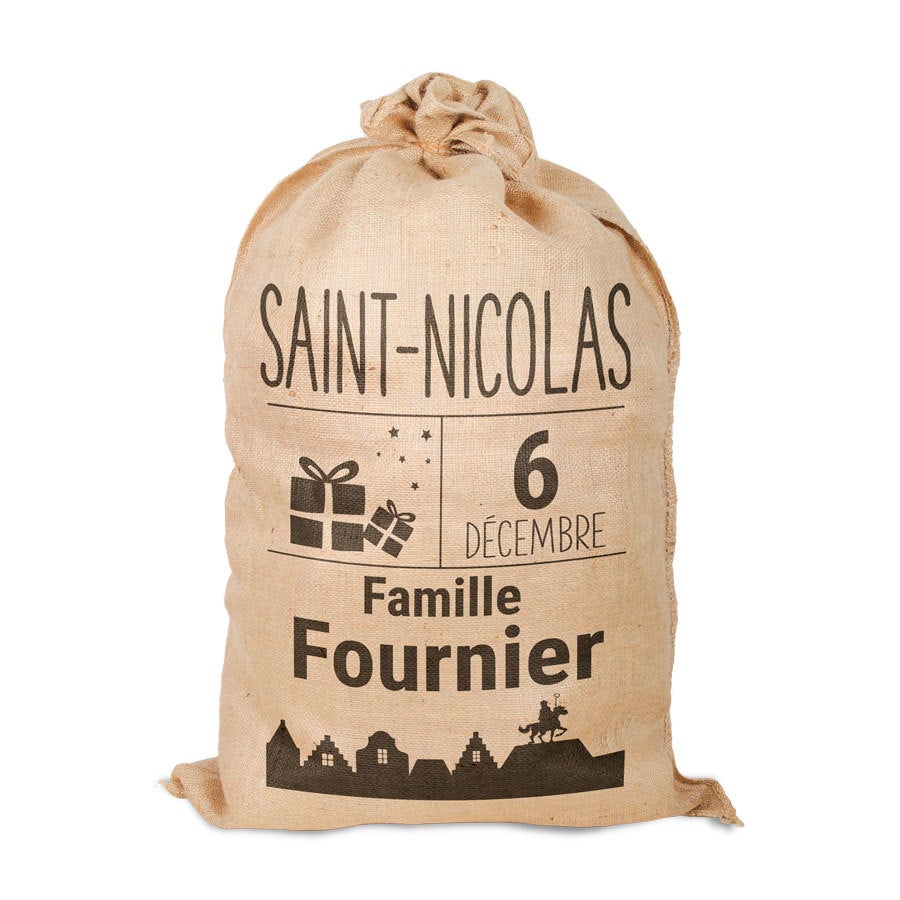 Sac en Jute personnalisé - Saint-Nicolas