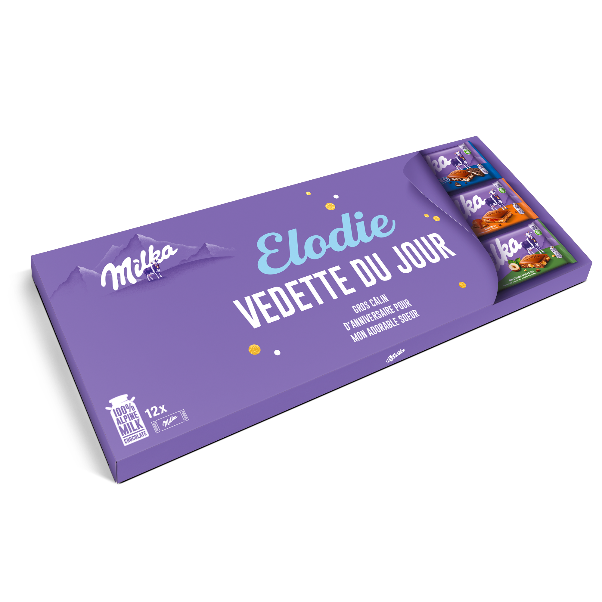 Méga tablette de chocolat Milka personnalisée