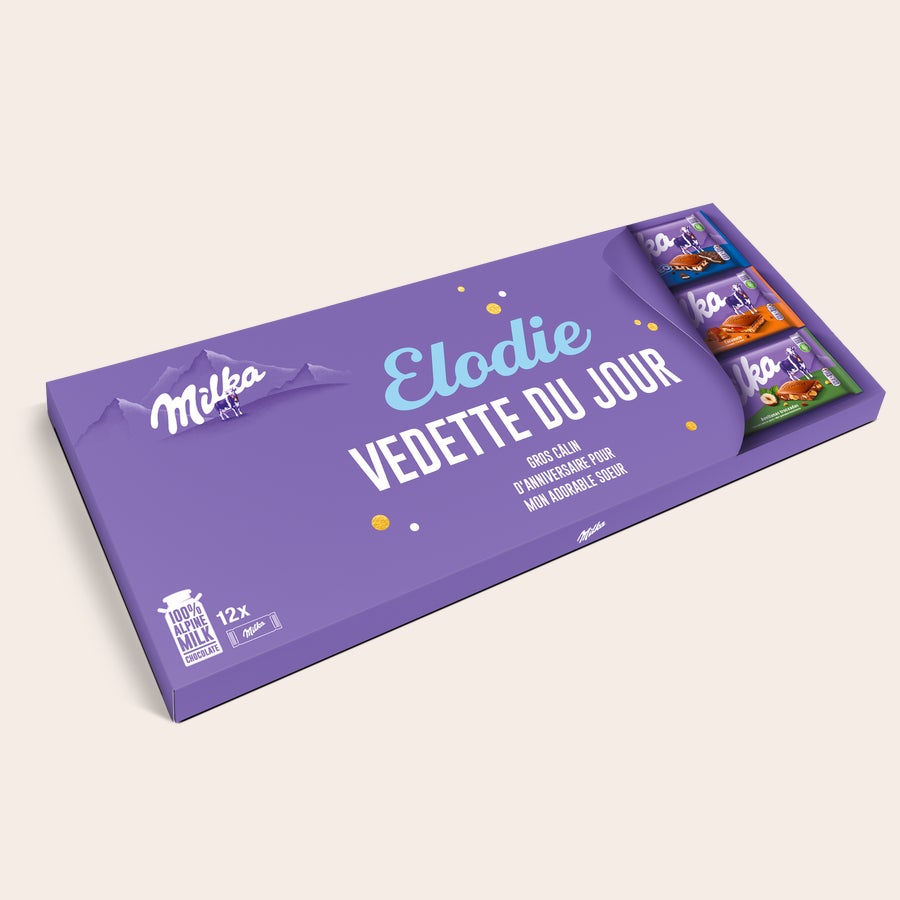 Méga tablette de chocolat Milka personnalisée Méga tablette de chocolat Milka personnalisée