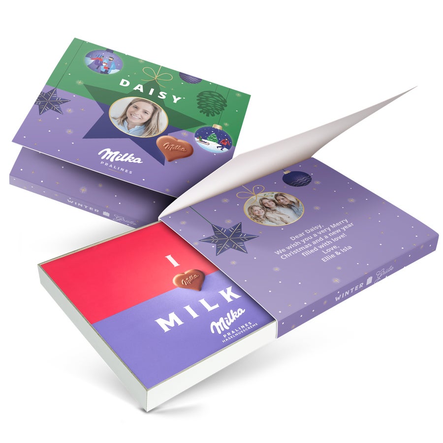 Personalised Milka chocolate gift box - Christmas - 110 grams - Say it with Milka