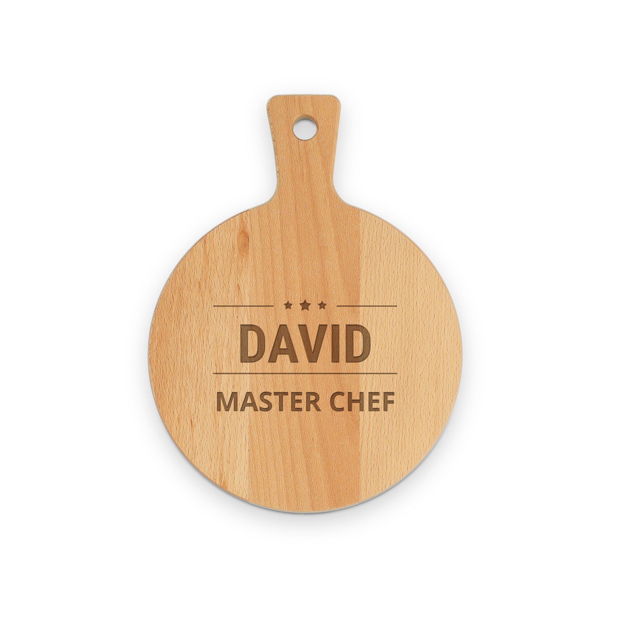 Personalised serving platter - Beech - Round - S - Engraved