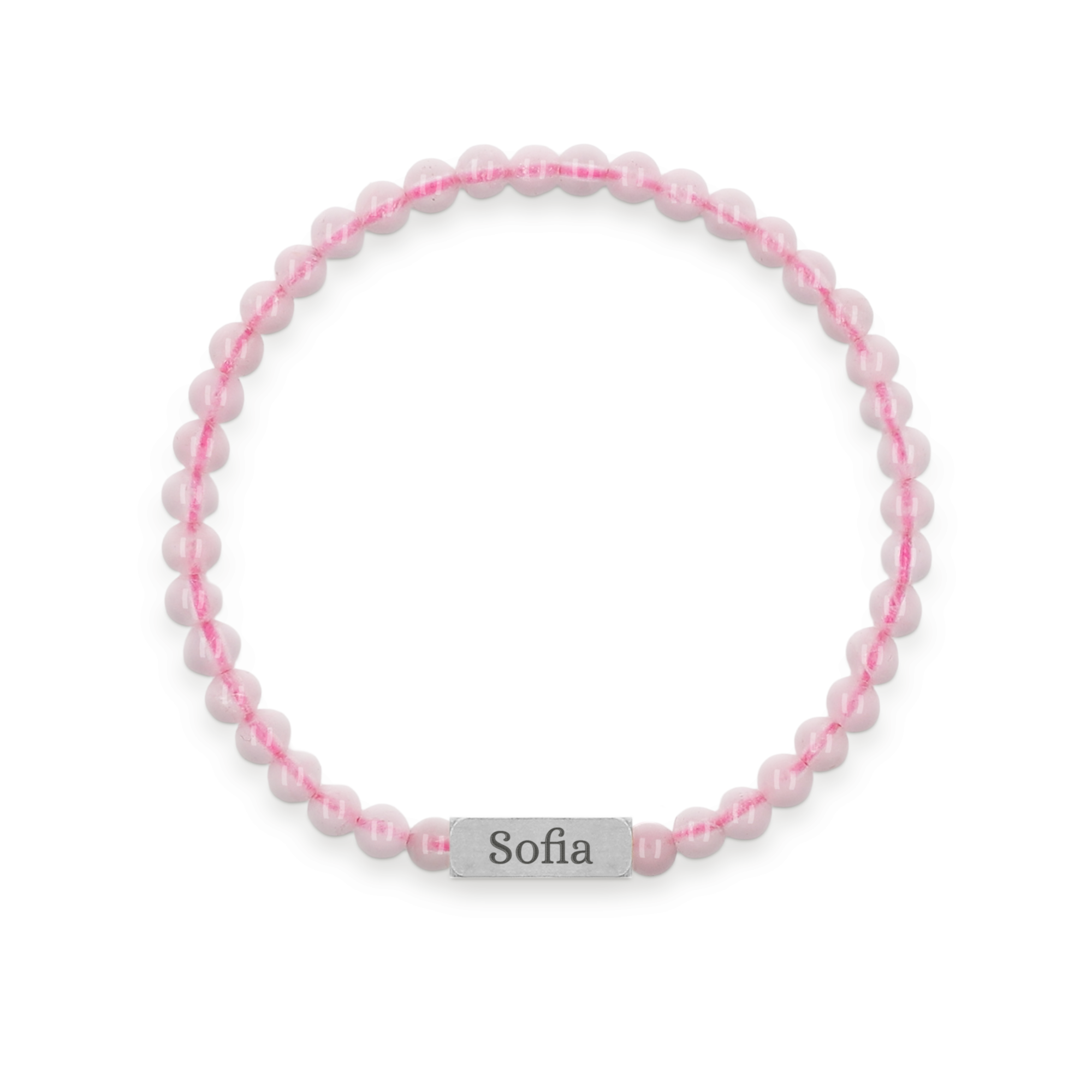 Rose quartz bracelet - engraved