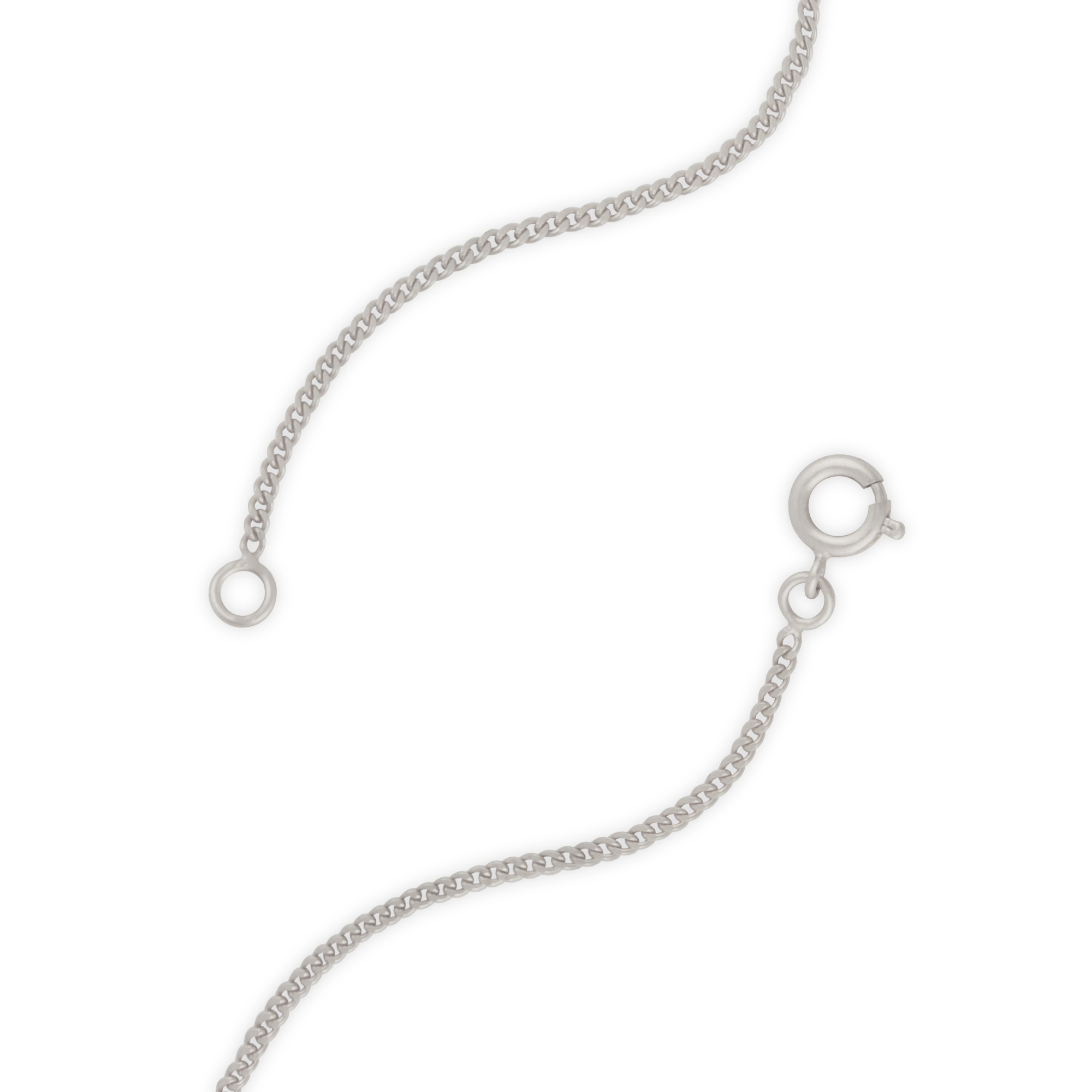 Silver-colored chain with a ring closure and a lobster clasp.
