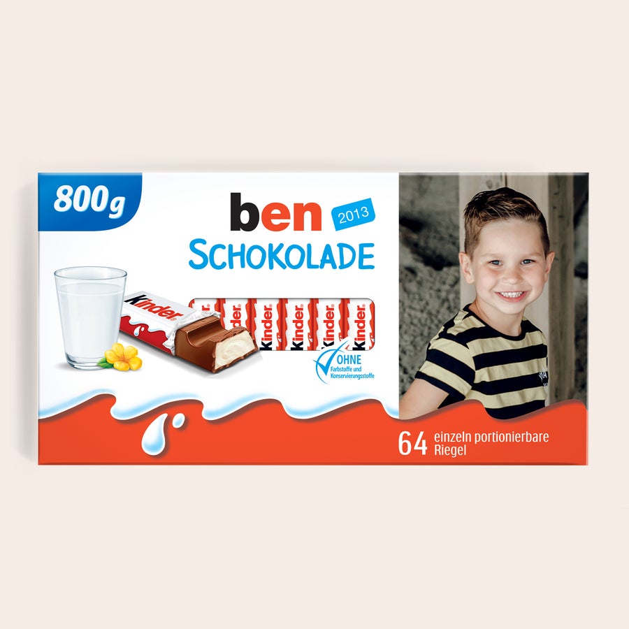 Mega kinder Schokolade mit Foto und Namen Mega kinder Schokolade mit Foto und Namen