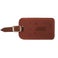 Leather luggage tag - brown