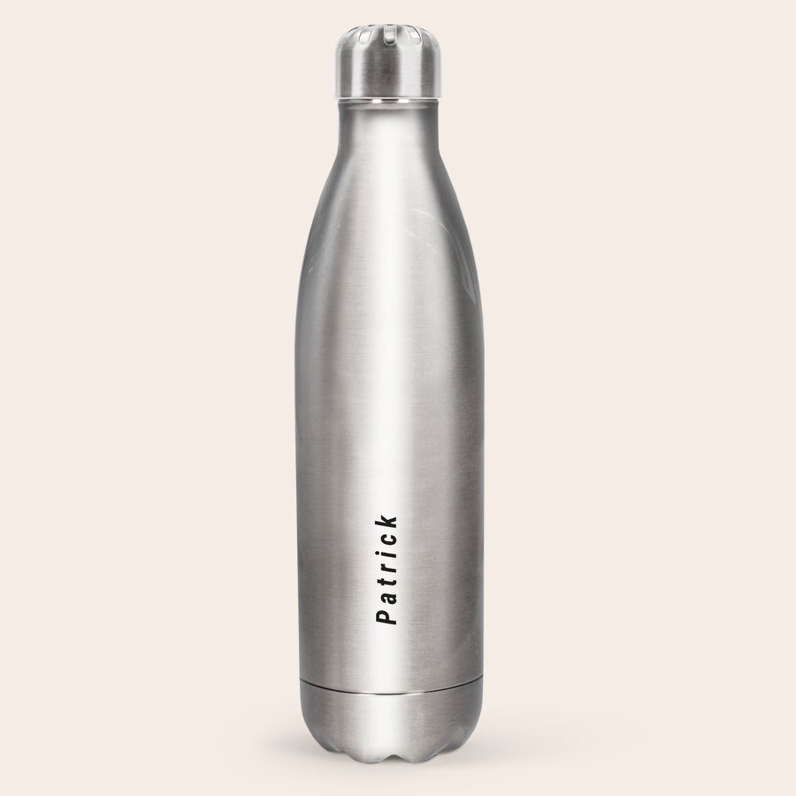 Personaliseret vandflaske Aluminium termoflaske med Patricks navn printet på, perfekt følgesvend til enhver udflugt