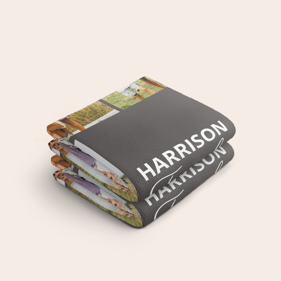 Personalised towel set Personalised guest towel - 30 x 50 - 2 pcs with printed family photos and
