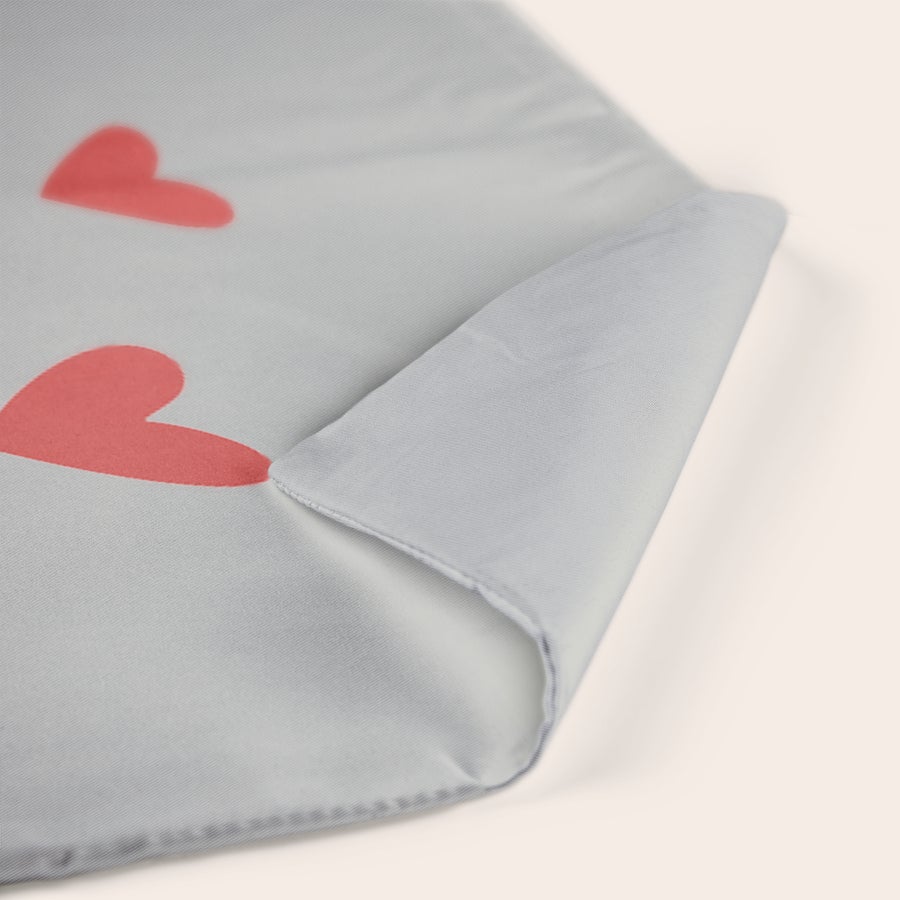 Coussin personnalisé photo Coussin couleur blanc avec coeurs roses, personnalisé par impression