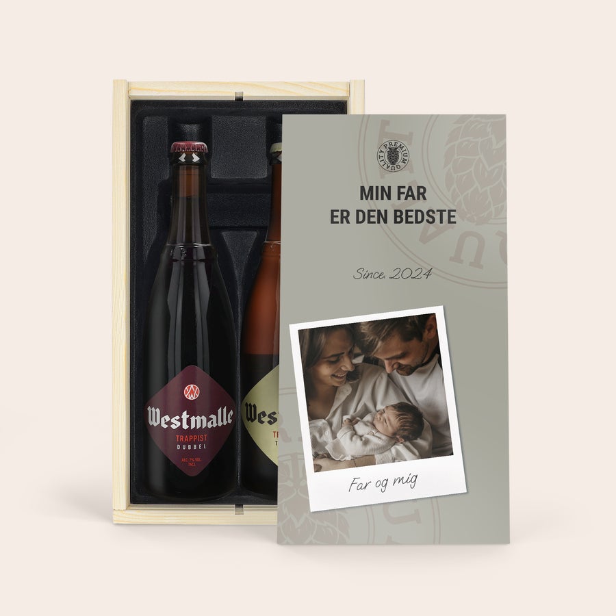 Fars dag ølsæt i trææske – Westmalle Fars dag ølsæt i trææske – Westmalle